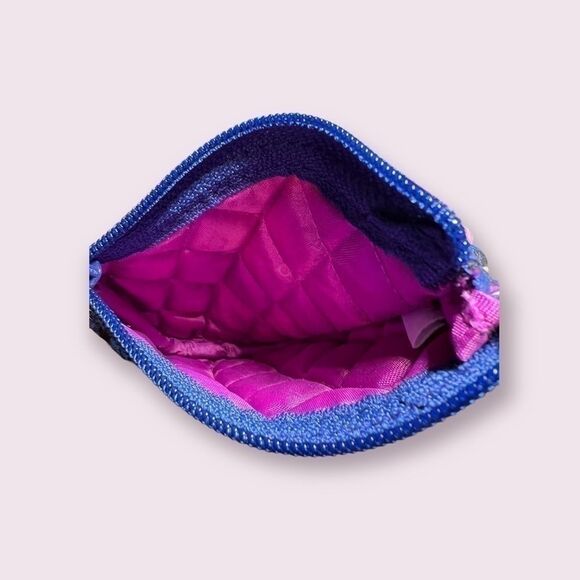 𝅺VERA Bradley Blue & Purple Quilted Coin Purse, Purple Lined, NWOT - Picture 3 of 3